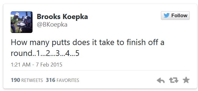 Tweet von Brooks Koepka zum 5-Putt